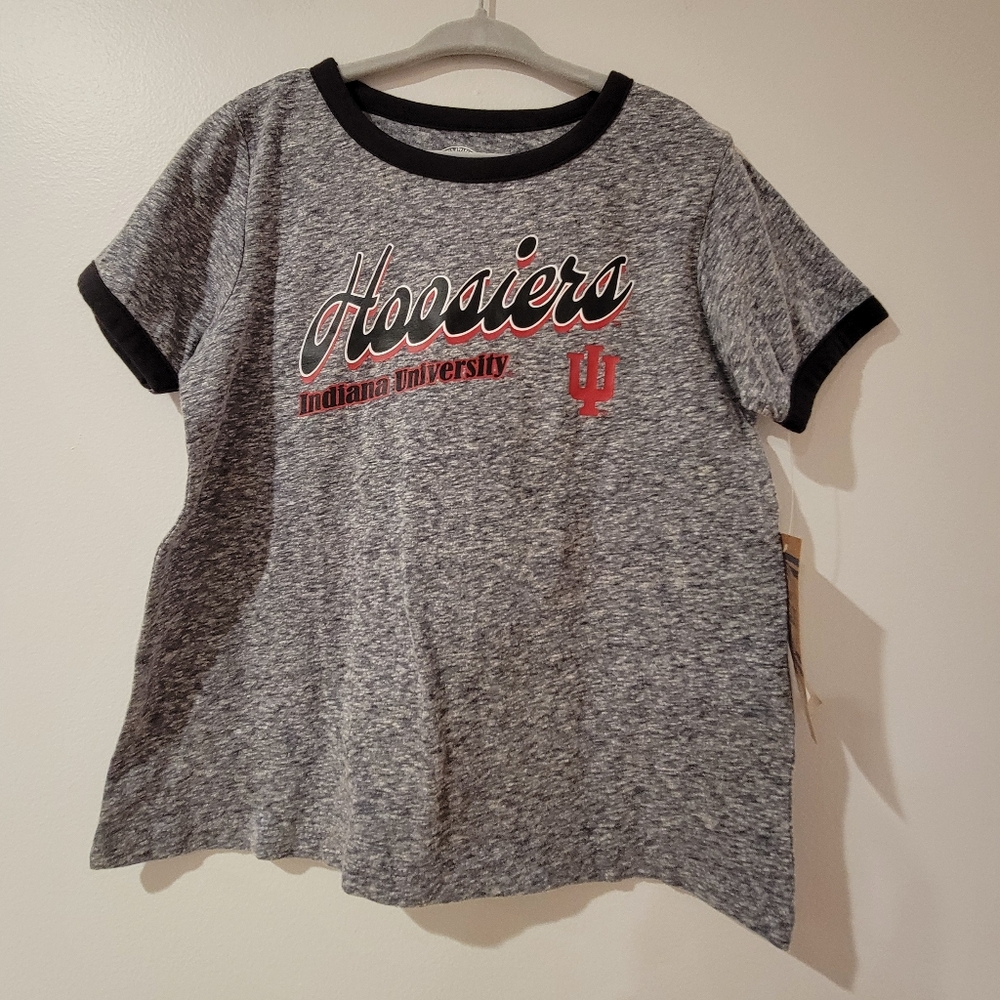 Hoosiers Indiana University Heather Grey Crewneck T-Shirt Size 6/6X